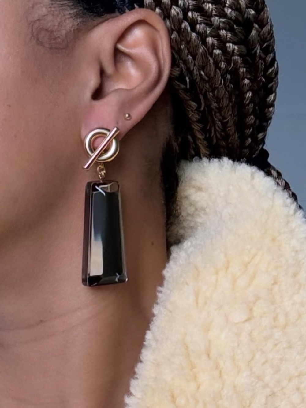 Diana Broussard Two-Way Drop Earrings in Smoke